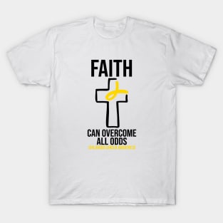 Childhood Cancer Awareness - Faith Can Overcome All Odds T-Shirt